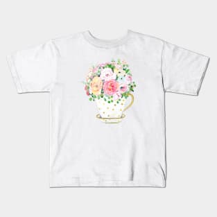 Flowers in a cup watercolor Kids T-Shirt